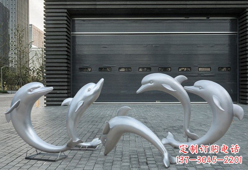 泰州海豚的精灵——不锈钢公园海豚雕塑