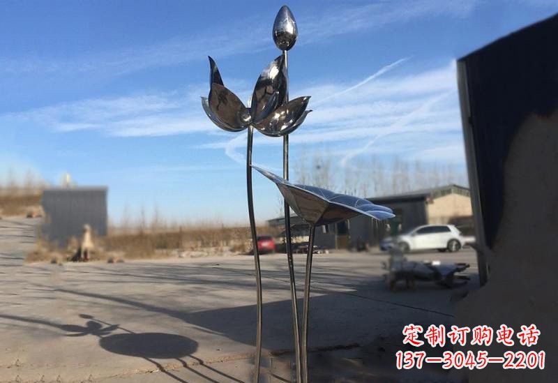 泰州不锈钢荷花雕塑精美的艺术瑰宝