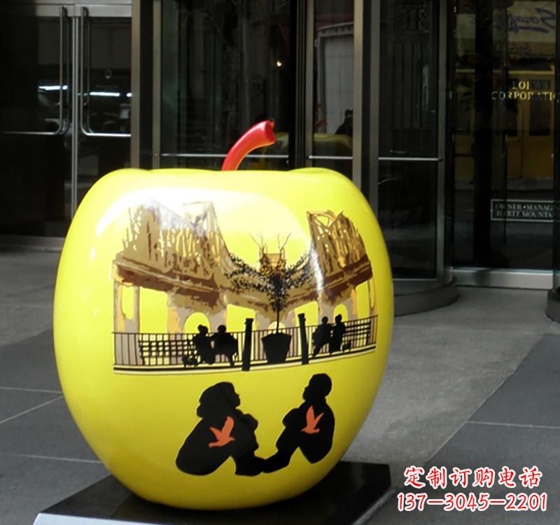 泰州不锈钢苹果雕塑——一座精美的公园景观