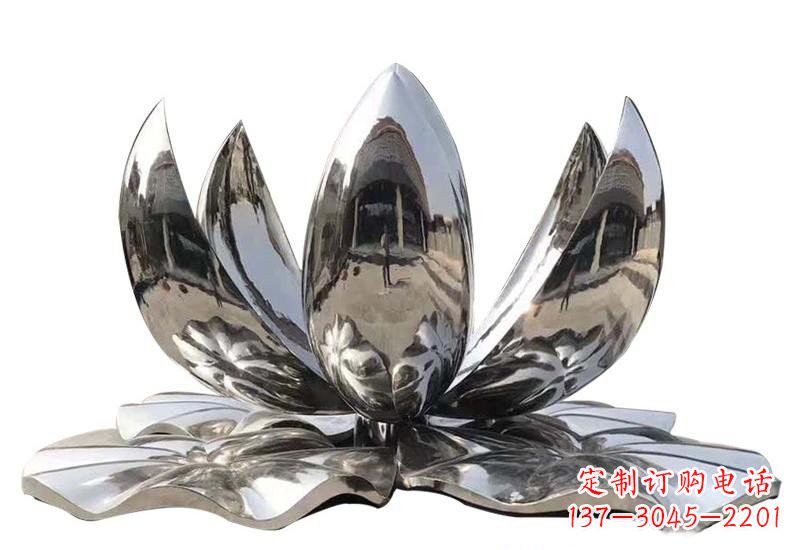 泰州不锈钢公园镜面莲花雕塑光彩夺目