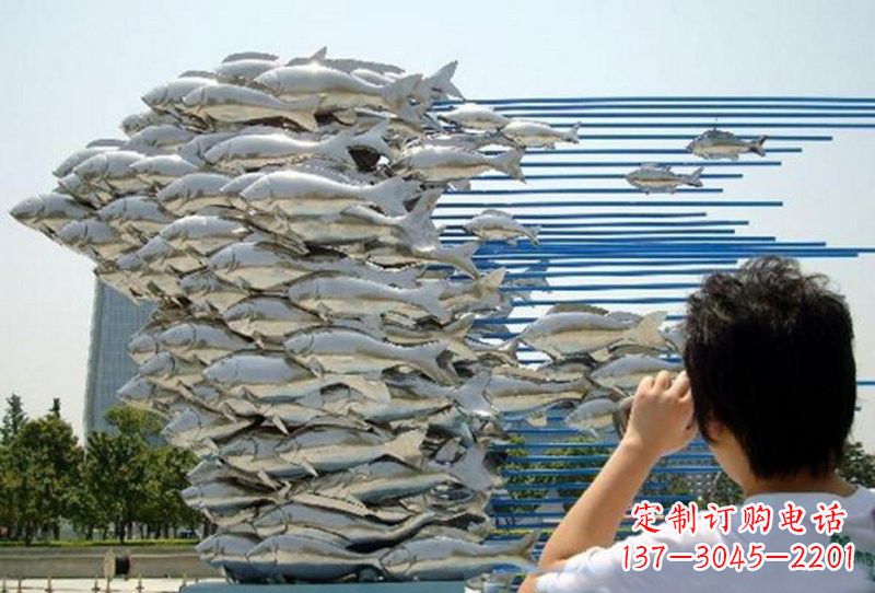 泰州不锈钢公园鲤鱼雕塑传承传统文化