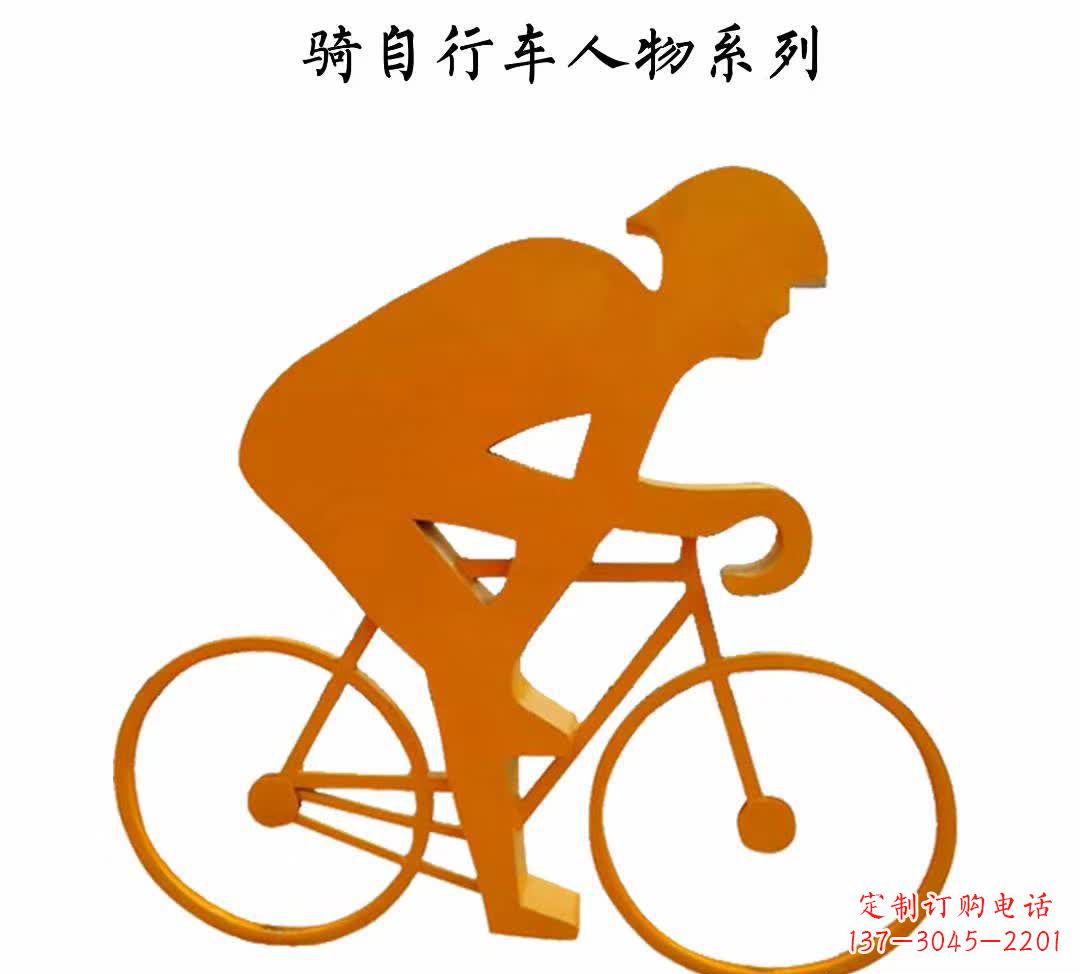 泰州不锈钢自行车雕塑——点缀公园美景