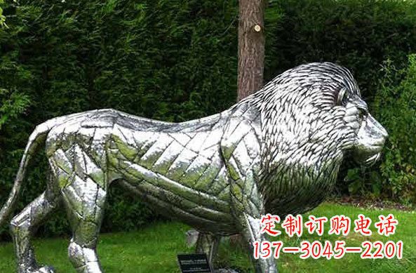 泰州不锈钢公园狮子雕塑