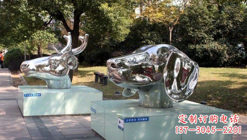 泰州不锈钢十二生肖动物头像雕塑的魅力
