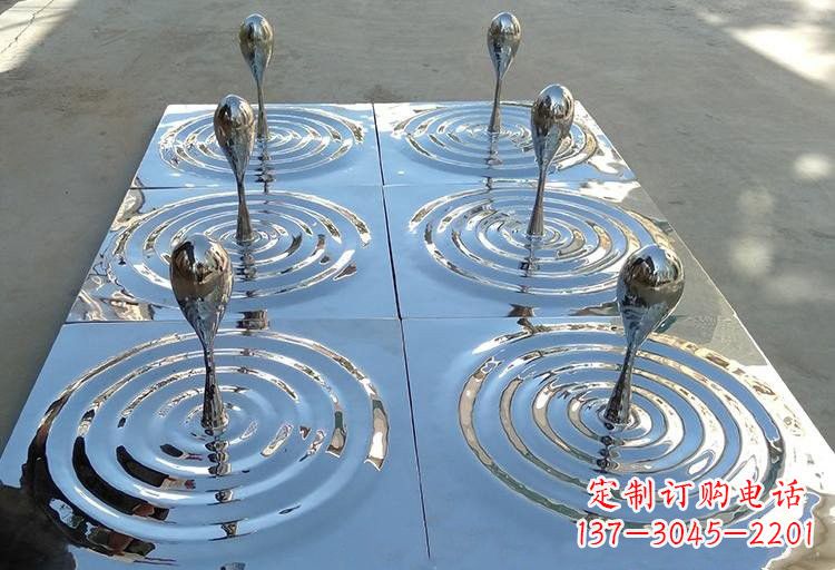泰州不锈钢水滴雕塑激发自然之美