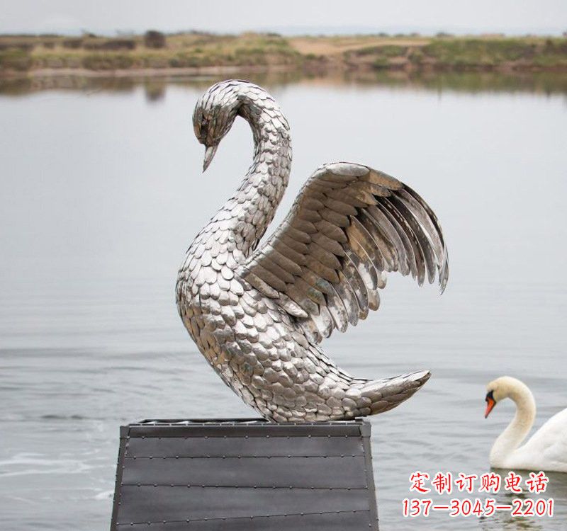 泰州不锈钢公园天鹅雕塑