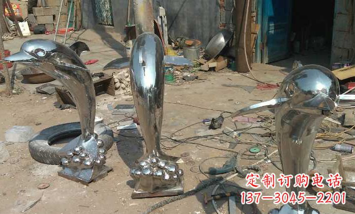 泰州不锈钢海豚雕塑——美丽的海洋之灵