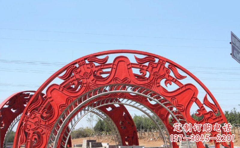 泰州不锈钢拱门雕塑美丽的艺术精品