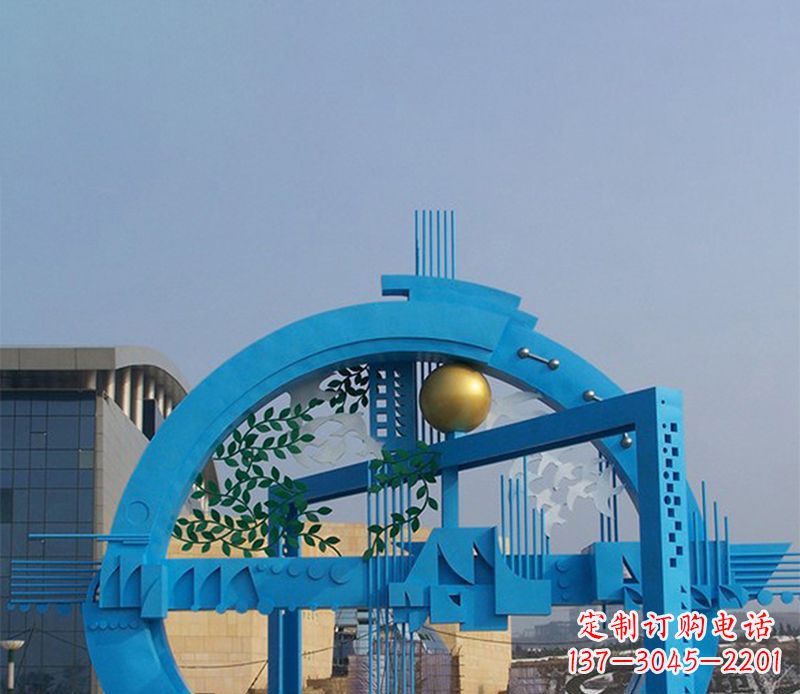 泰州不锈钢拱桥雕塑美丽的艺术品