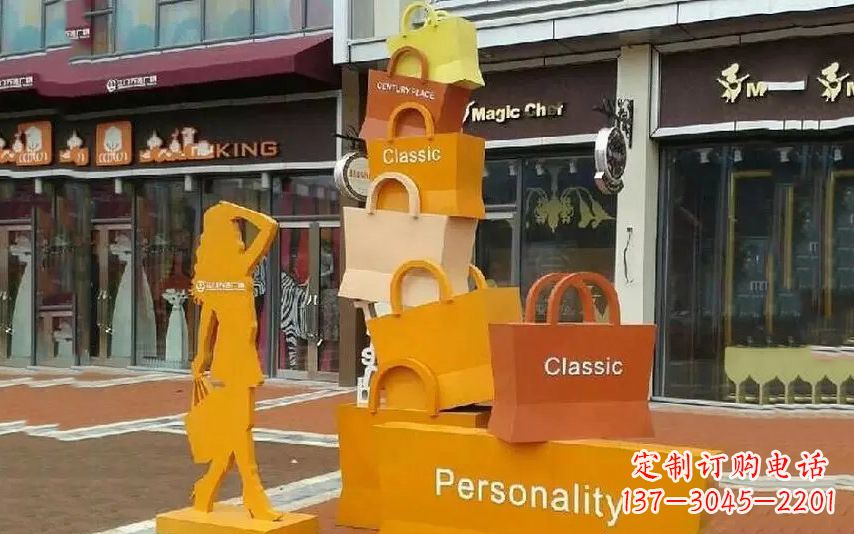 泰州街头景观购物袋雕塑