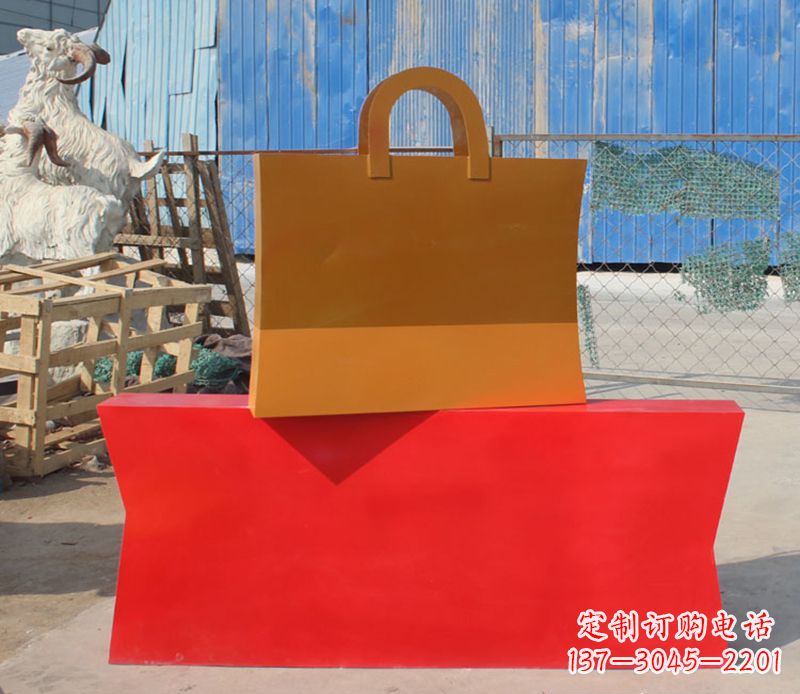泰州精美不锈钢购物袋雕塑