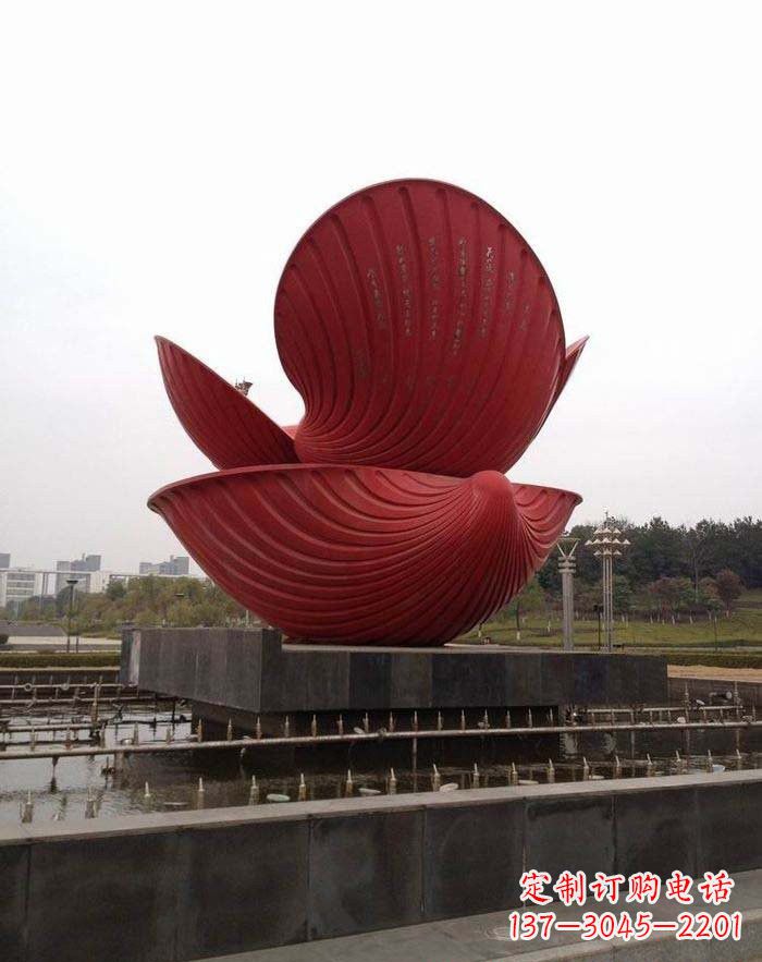 泰州不锈钢贝壳喷泉雕塑——海洋之美无限