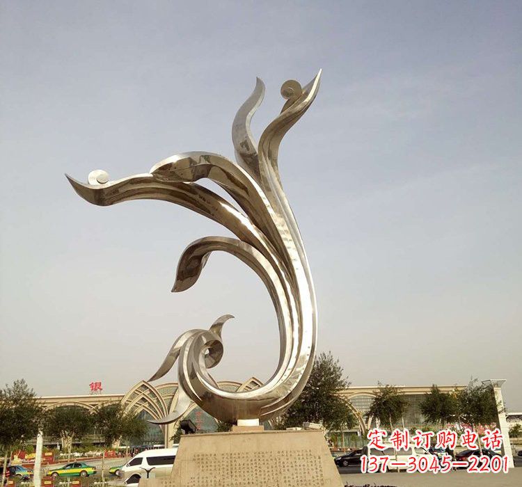 泰州不锈钢广场抽象凤凰雕塑