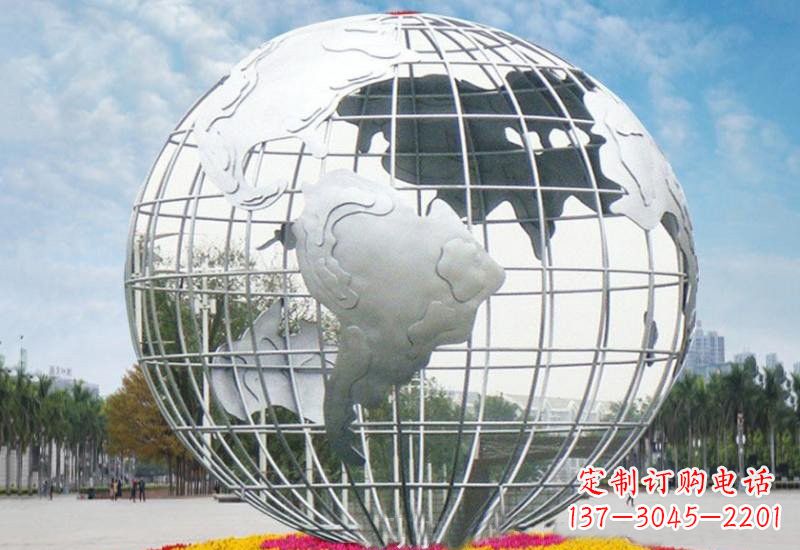 泰州不锈钢地球雕塑象征着和平与友谊