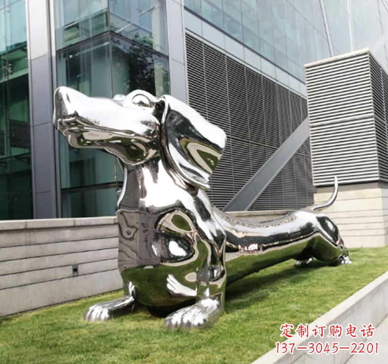 泰州不锈钢动物雕塑——狗