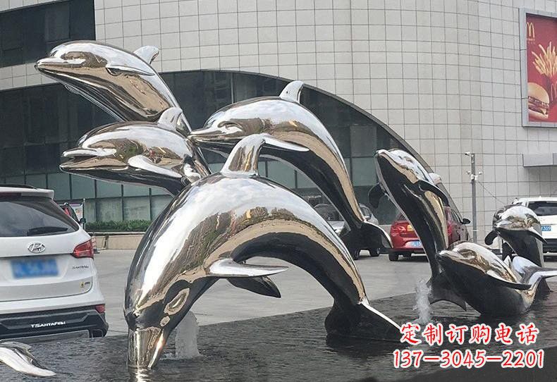 泰州不锈钢海豚雕塑——精美绝伦