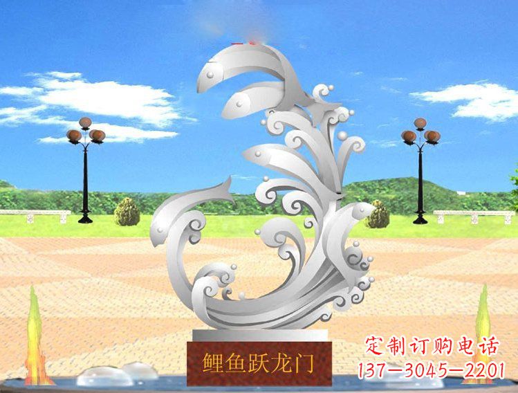 泰州不锈钢广场上的龙雕塑