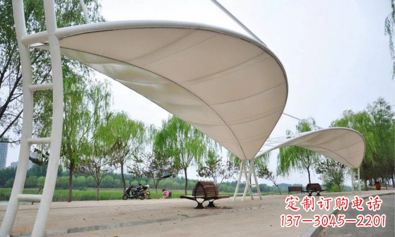 泰州不锈钢树叶形遮阳棚雕塑