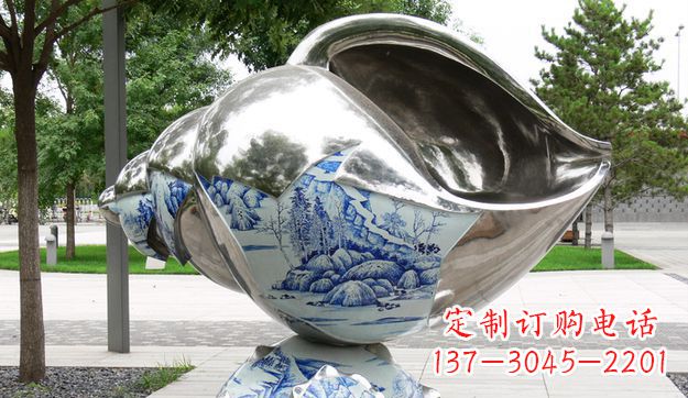 泰州不锈钢海螺景观雕塑美轮美奂