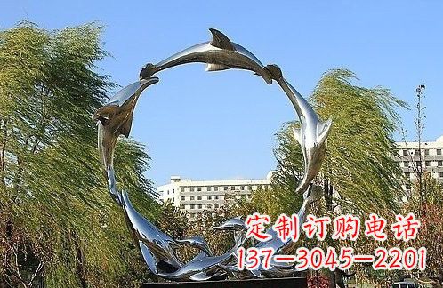 泰州不锈钢海豚雕塑美的化身