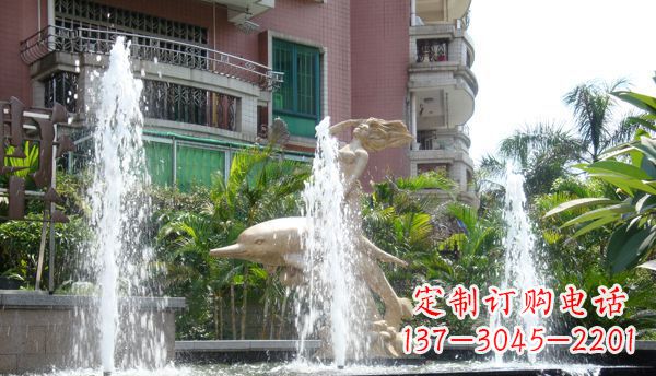 泰州不锈钢海豚喷泉雕塑精美的海洋艺术