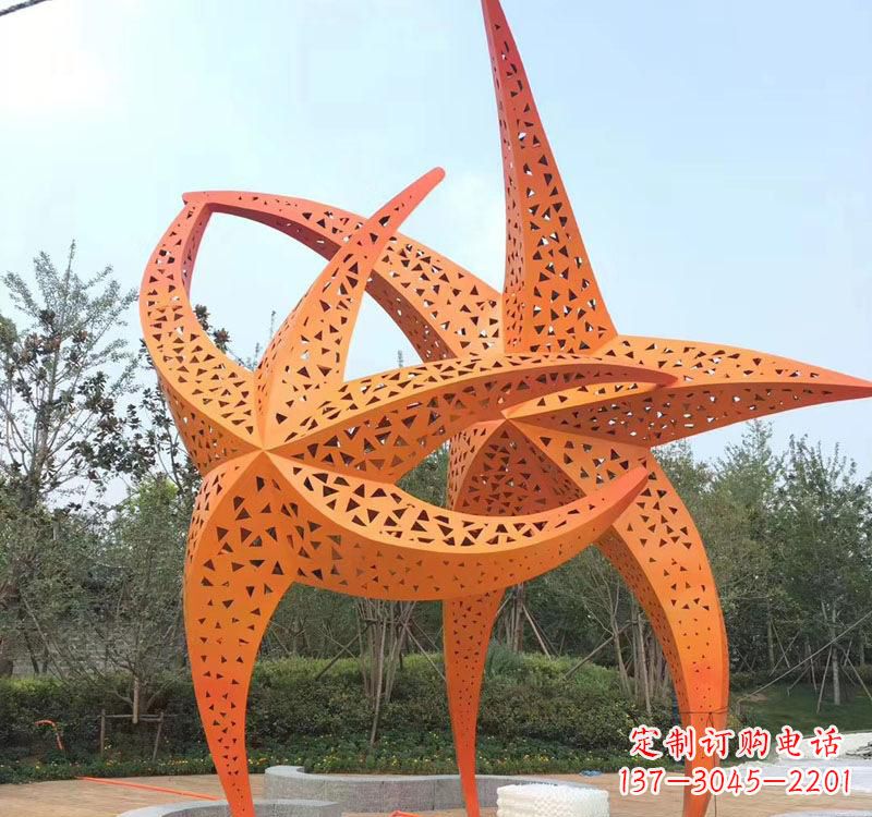泰州不锈钢海星海洋动物雕塑