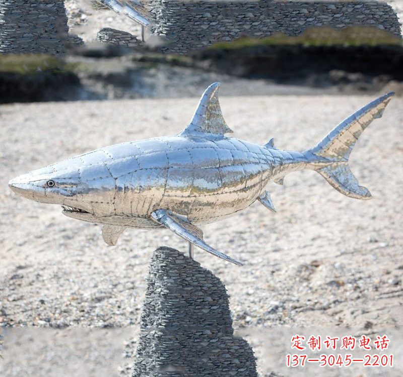泰州不锈钢海洋公园鲨鱼雕塑