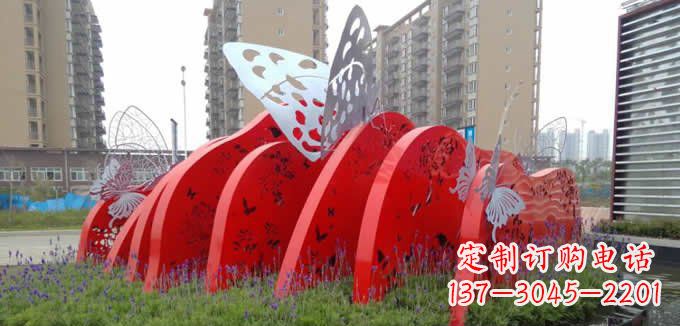 泰州不锈钢蝴蝶小区景观雕塑美丽的蝴蝶展翅