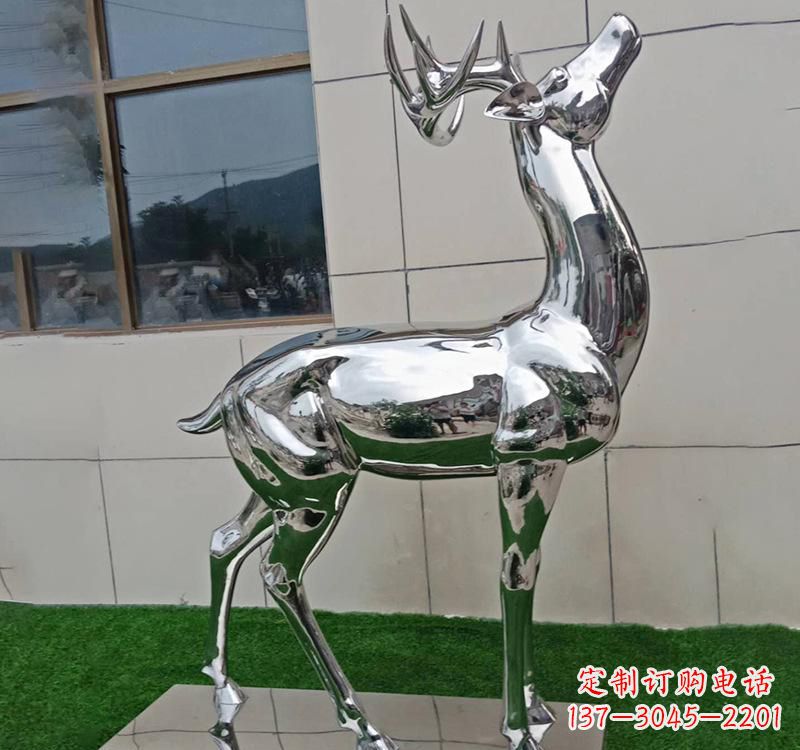 泰州不锈钢户外动物鹿雕塑