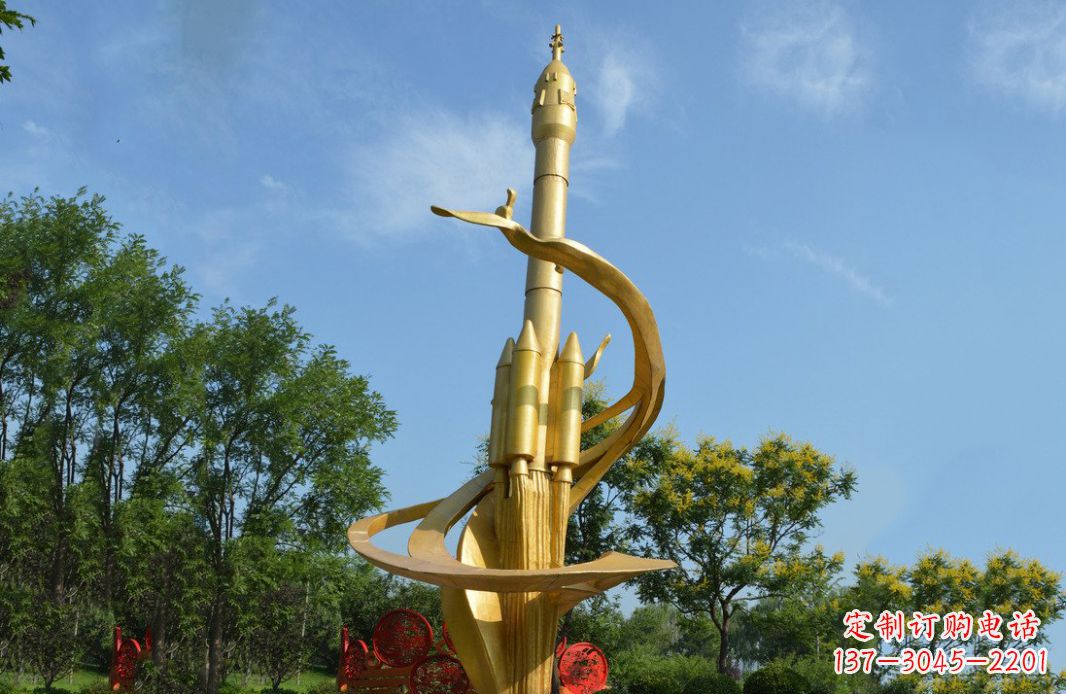 泰州火箭飞向蓝天不锈钢火箭广场景观雕塑