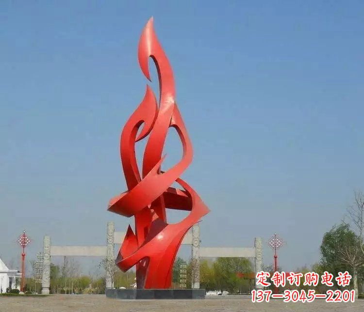泰州火苗雕塑点缀城市景观