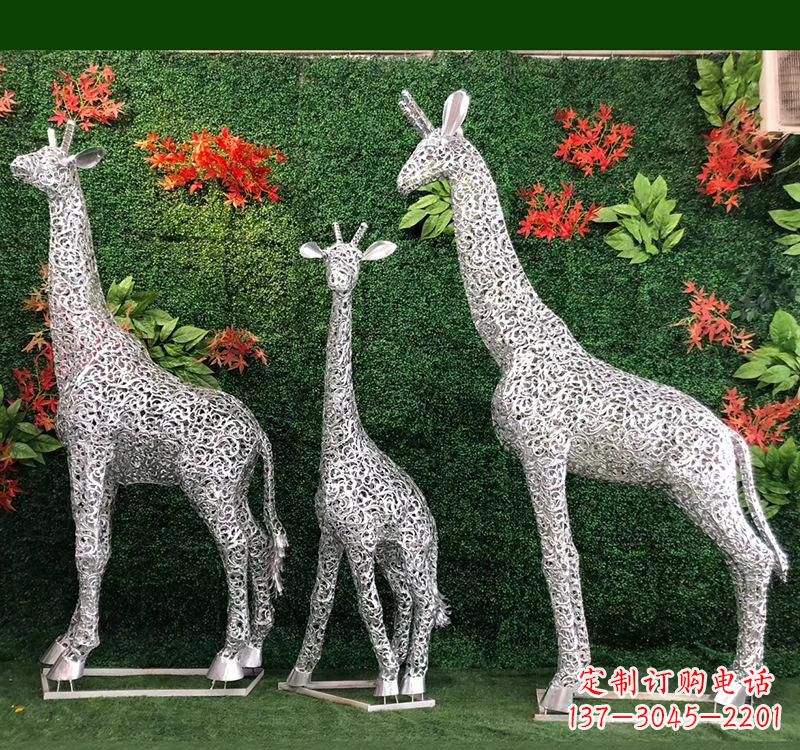 泰州不锈钢长颈鹿雕塑艺术与美的完美结合