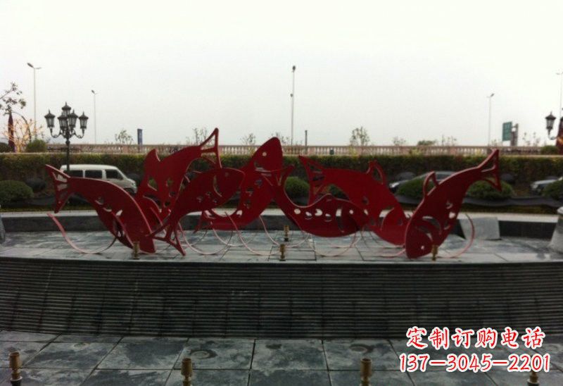 泰州不锈钢剪纸鲤鱼雕塑精巧美观