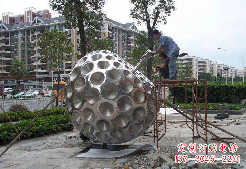 泰州不锈钢苹果雕塑