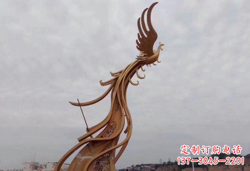 泰州不锈钢凤凰雕塑精致美观