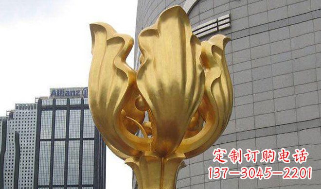 泰州不锈钢紫荆花雕塑传承中国文化