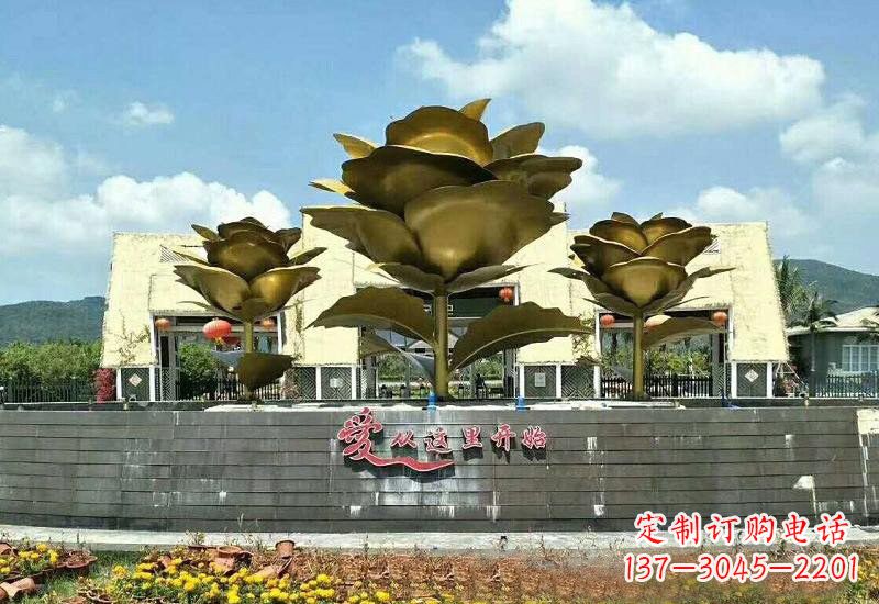 泰州不锈钢玫瑰雕塑美丽的艺术品