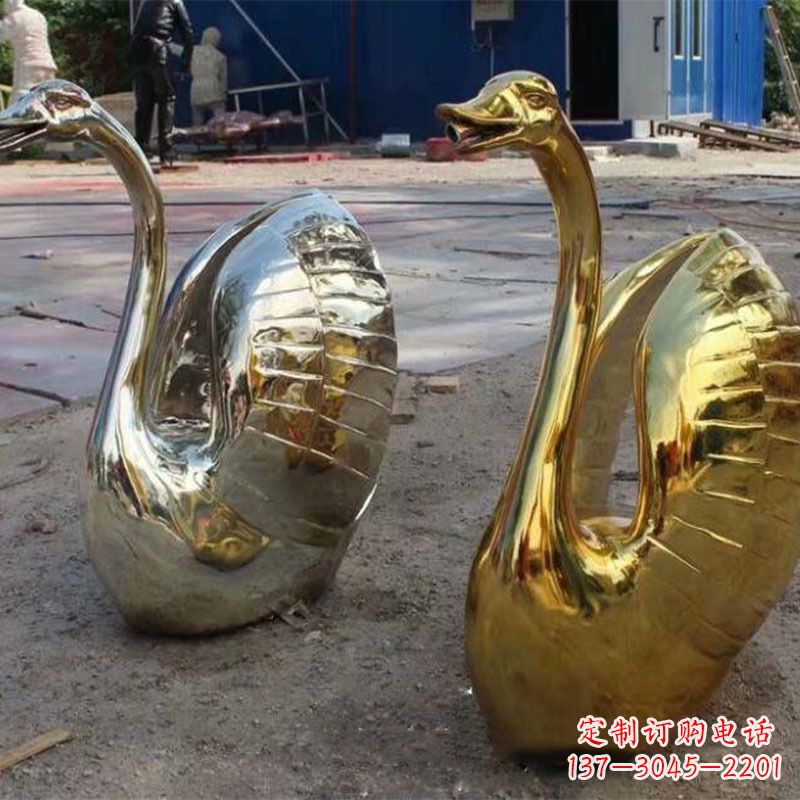 泰州不锈钢天鹅雕塑精美而绚丽