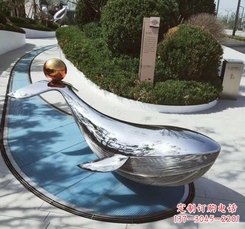 泰州精美不锈钢海豚雕塑