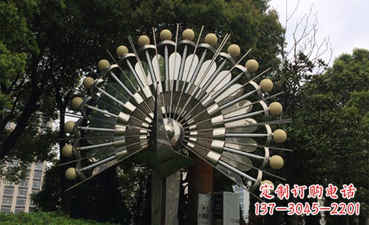 泰州美丽的不锈钢孔雀雕塑