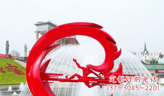 泰州夸父的传奇不锈钢雕塑