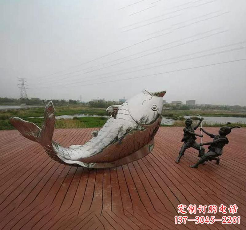 泰州不锈钢鲤鱼雕塑传承中国文化