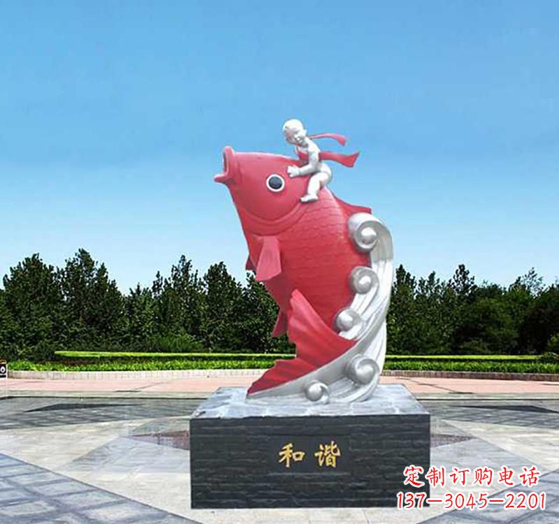 泰州不锈钢鲤鱼雕塑精美绝伦