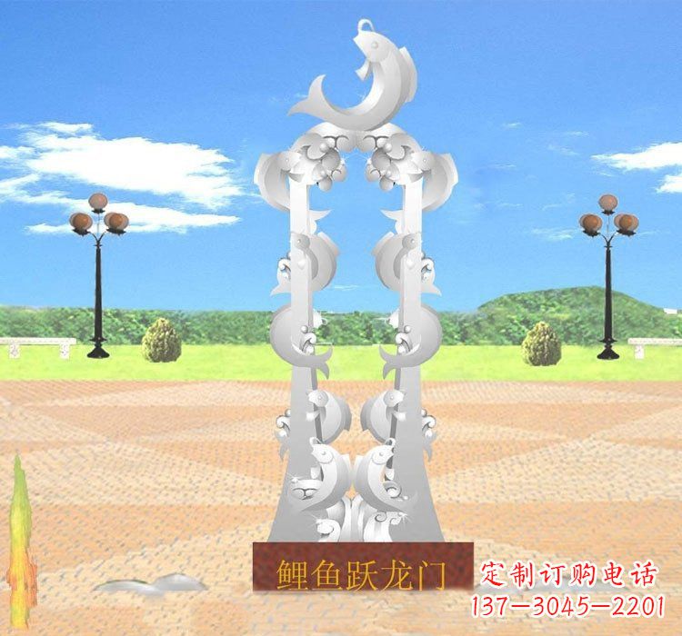 泰州不锈钢鲤鱼跃龙门雕塑——传承传统文化的艺术瑰宝
