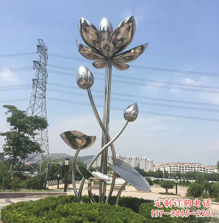 泰州不锈钢莲花雕塑美丽的象征