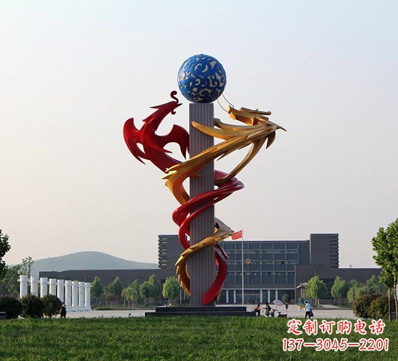 泰州不锈钢龙凤雕塑神秘而又神奇