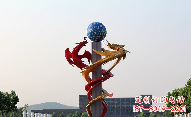 泰州龙凤呈祥一对不锈钢雕塑的精彩展示