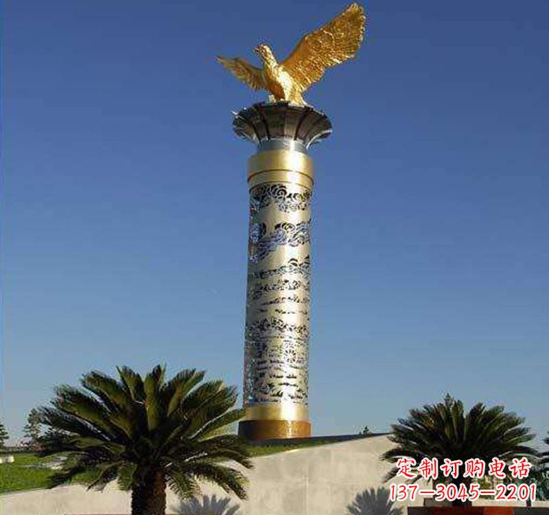 泰州不锈钢龙柱雕塑把神秘的传统融入现代