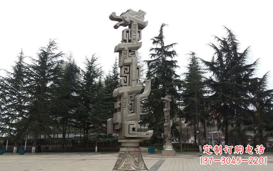 泰州不锈钢龙柱雕塑引领公共景观