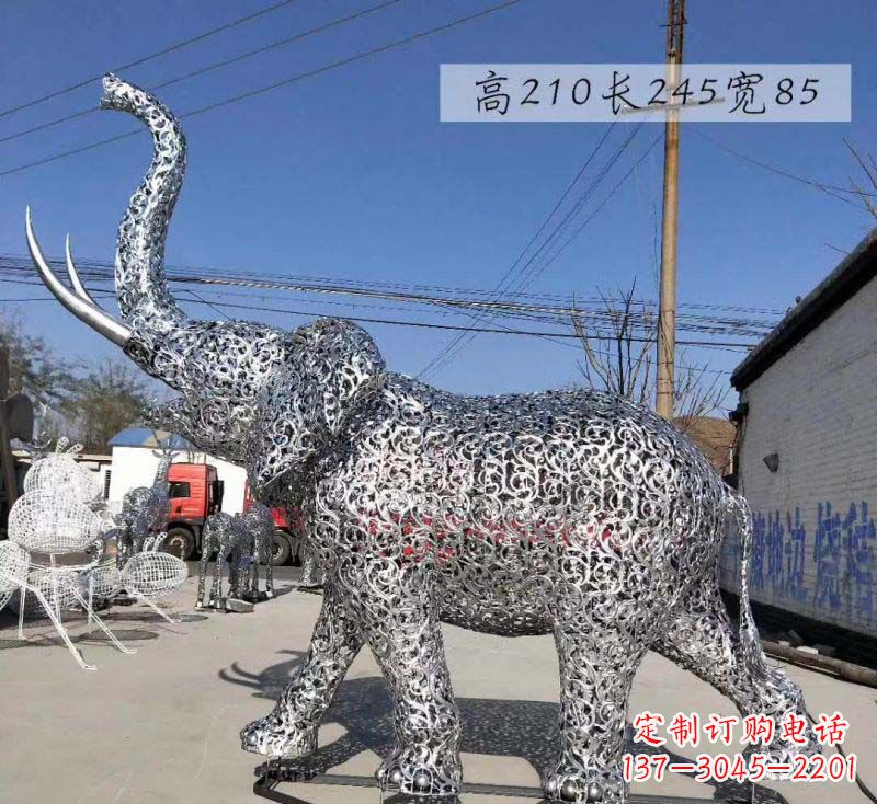 泰州不锈钢镂空大象雕塑精美绝伦的艺术品